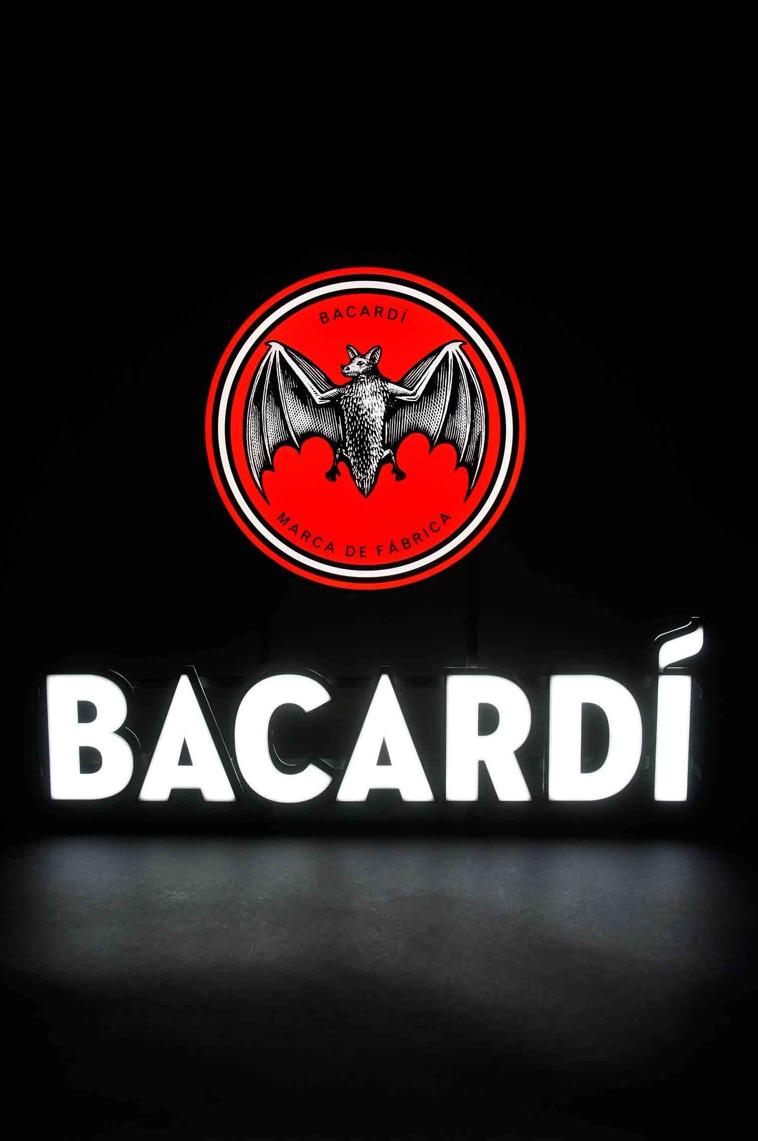 Completed custom Bacardi illuminated-sign project
